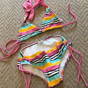 Multicolor stripe bikini